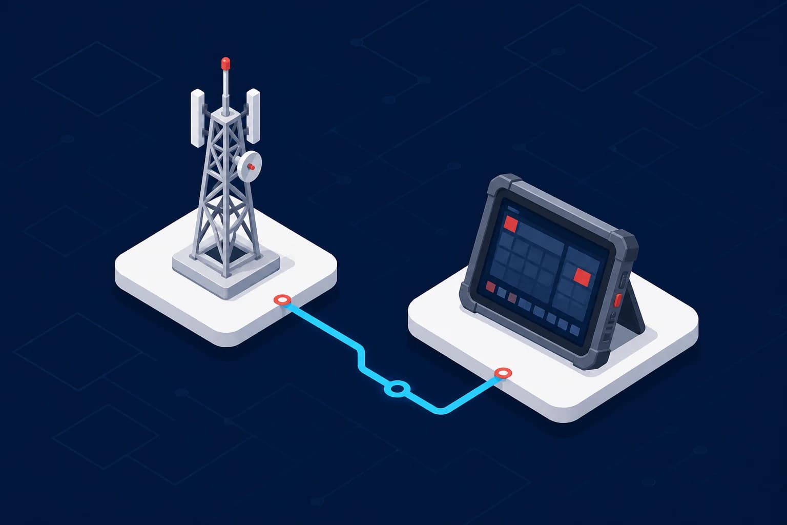 Compact isometric government technology path connecting communications infrastructure and an operations console